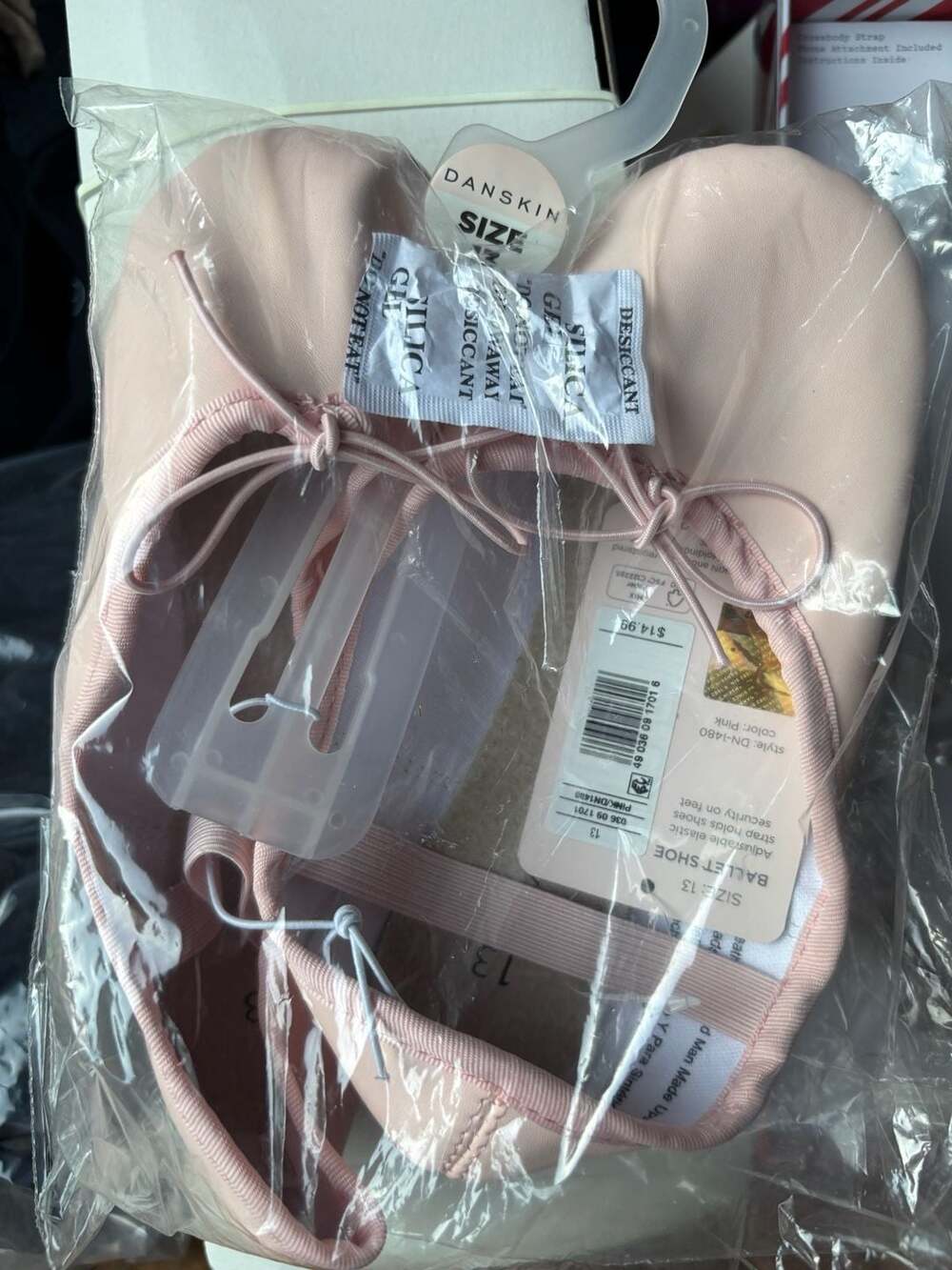Danskin Pink Ballet Shoes Style DN-1480 Size 13
